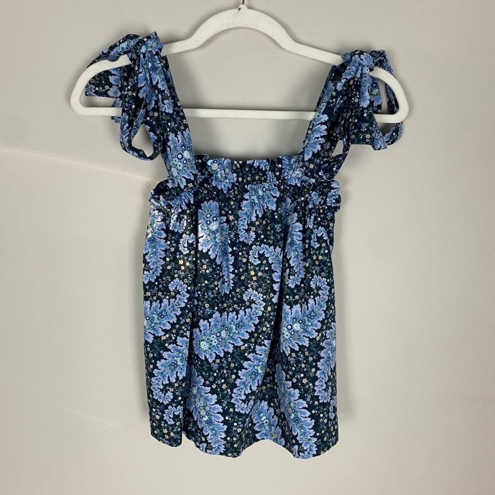 J Crew Collection Tie Shoulder Tank Top Ratti Pacific Paisley Floral Tie Size XS